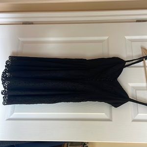 Black floral lace dress